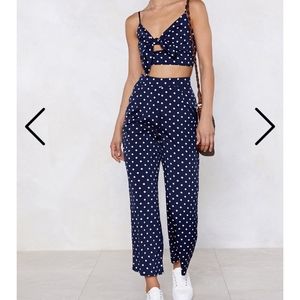 Polka Dot Bralette and Pants Set
